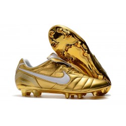 Botas Nike Tiempo Legend R10 Elite FG - Oro Blanco