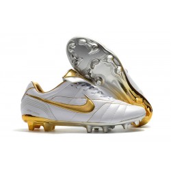 Botas Nike Tiempo Legend R10 FG - Blanco Oro