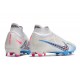 Nike Air Zoom Mercurial Superfly 9 Elite FG Blanco Azul