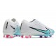 Nike Zoom Mercurial Vapor 15 Elite FG Blanco Azul Báltico Rosa Blast Indigo Haze