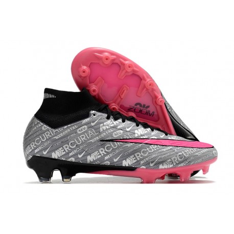 Nike Zoom Mercurial Superfly IX Elite AG Plateado Metalizado Rosa Negro