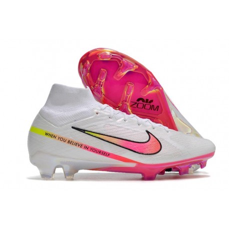 Nike Zoom Mercurial Superfly IX Elite FG Blanco Rosa