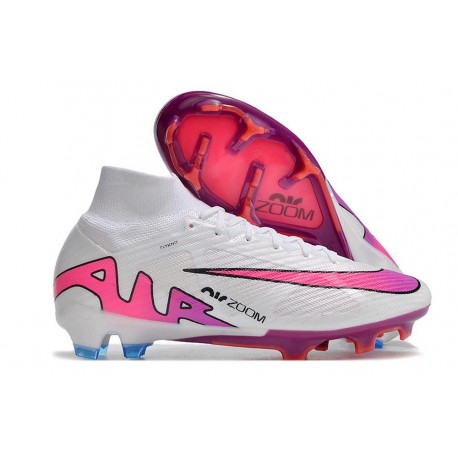 Nike Zoom Mercurial Superfly IX Elite FG Blanco Rosa Azul