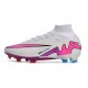 Nike Zoom Mercurial Superfly IX Elite FG Blanco Rosa Azul