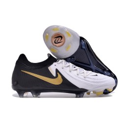 Bota Nike Phantom Luna II Elite L FG Blanco Negro Mtlc Dorado Moneda