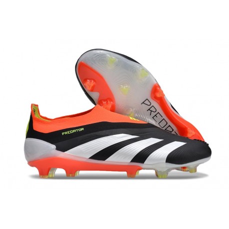 adidas Predator Elite Laceless Cesped Natural Seco Negro Blanco Rojo