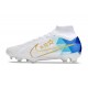 Nike Zoom Mercurial Superfly IX Elite FG Blanco Azul Oro