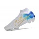 Nike Zoom Mercurial Superfly IX Elite FG Blanco Azul Oro