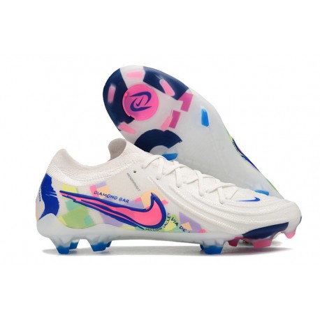 Bota Nike Phantom Luna II Elite L FG Blanco Rosa Azul