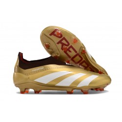 adidas Predator Elite Laceless Cesped Natural Seco Dorado Blanco Rojo