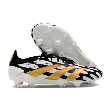 Botas adidas Predator Elite FG Negro Blanco Dorado Met