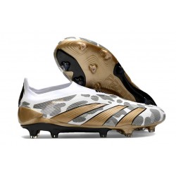 adidas Predator Elite Laceless Cesped Natural Seco Blanco Oro Gris