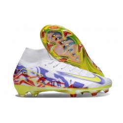 Botas Nike Mercurial Superfly 10 Elite FG Blanco Violeta Amarillo