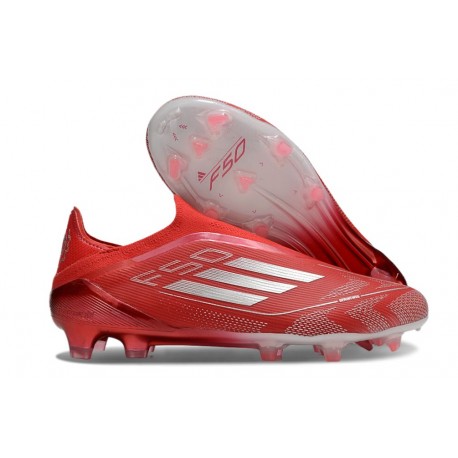 adidas F50 Elite Sin Cordones FG Rojo Plata