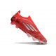 adidas F50 Elite Sin Cordones FG Rojo Plata