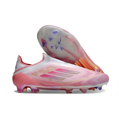 adidas F50 Elite Sin Cordones FG Rosa Blanco