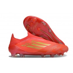 adidas F50 Elite Sin Cordones FG Rojo Dorado Met Rojo Vivo