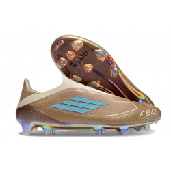 adidas F50 Elite Sin Cordones FG X Bad Bunny Cartón Blanco Crema Cian Vivo