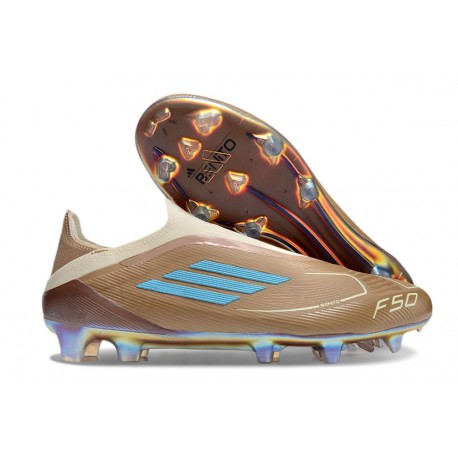 adidas F50 Elite Sin Cordones FG X Bad Bunny Cartón Blanco Crema Cian Vivo