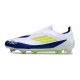 adidas F50 Elite Sin Cordones FG Blanco Amarillo Solar Azul Lúcido