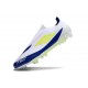 adidas F50 Elite Sin Cordones FG Blanco Amarillo Solar Azul Lúcido