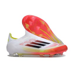 adidas F50 Elite Sin Cordones FG Blanco Negro Amarillo Solar