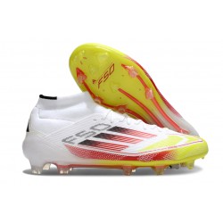 Botas de Futbol adidas F50 Elite Mid FG Ftwr Blanco Rojo Amarillo