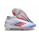 Botas de Futbol adidas F50 Elite Mid FG Blanco Rojo Solar Azul Lúcido