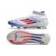 Botas de Futbol adidas F50 Elite Mid FG Blanco Rojo Solar Azul Lúcido