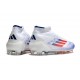 Botas de Futbol adidas F50 Elite Mid FG Blanco Rojo Solar Azul Lúcido