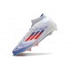 Botas de Futbol adidas F50 Elite Mid FG Blanco Rojo Solar Azul Lúcido
