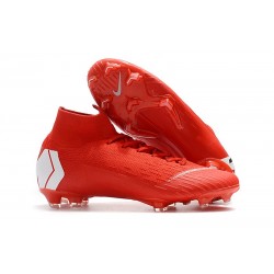 Nike Mercurial Superfly VI Elite FG Tacón - Rojo Blanco