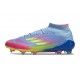Botas de Futbol adidas F50 Elite Mid FG Azul Fusion Limón Lúcido Rosa Lúcido