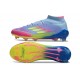 Botas de Futbol adidas F50 Elite Mid FG Azul Fusion Limón Lúcido Rosa Lúcido