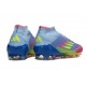 Botas de Futbol adidas F50 Elite Mid FG Azul Fusion Limón Lúcido Rosa Lúcido
