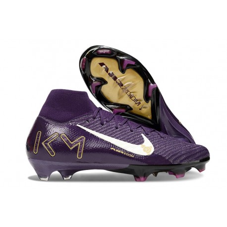 Nike Air Zoom Mercurial Superfly X Elite FG X MBAPPE Grand Morado Marfil Claro