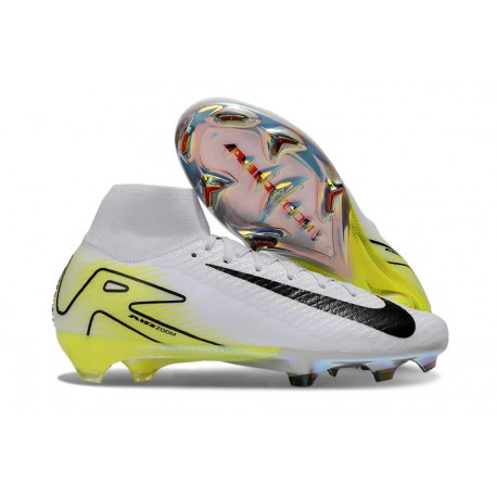 Nike Air Zoom Mercurial Superfly X Elite FG Blanco Negro Amarillo
