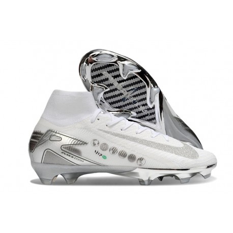 Nike Air Zoom Mercurial Superfly X Elite FG Blanco Plateado