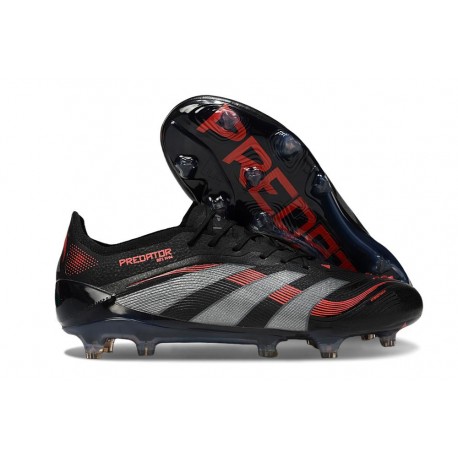 Zapatillas Adidas Predator Elite L FG Negro Gris Four Rojo Lúcido
