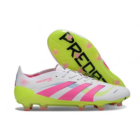Zapatillas Adidas Predator Elite L FG Blanco Rosa Lúcido Limón Lúcido