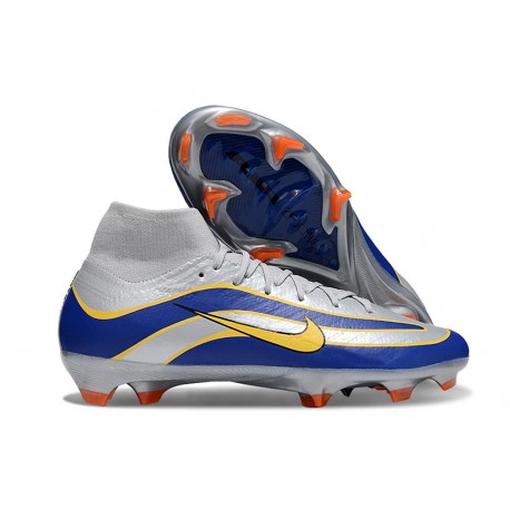 Botas de Futbol Nike Mercurial Superfly 10 Elite FG Plateado Azul Amarillo
