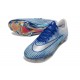 Bota Nike Air Zoom Mercurial Vapor XVII Elite FG Azul Plateada Blanco
