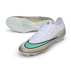 Bota Nike Air Zoom Mercurial Vapor XVII Elite FG Blanco Brillo verde Mtlc Dorado