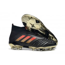 adidas Zapatos de Futbol Predator 18+ FG Negro Rojo