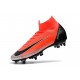 Ronaldo Nike Bota de Futbol Mercurial Superfly 6 Elite SG-Pro Rojo Negro