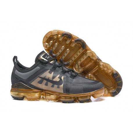 Nike Zapatillas Hombres Air VaporMax 2019 Negro Oro