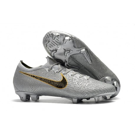 Bota Nike Mercurial Vapor 12 Elite FG - Plata Negro