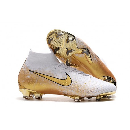 Bota Nuevo Nike Mercurial Superfly 6 Elite DF FG Oro Blanco