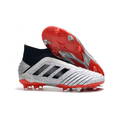 Zapatos de fútbol adidas Predator 19+ FG Plata Negro