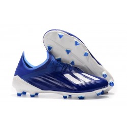 Zapatos de Futbol adidas X 19.1 FG Azul Blanco